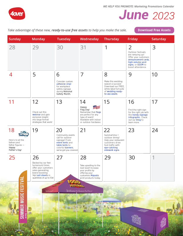 4over Marketing Promotions Calendar Wholesale Printer Promo Calendar